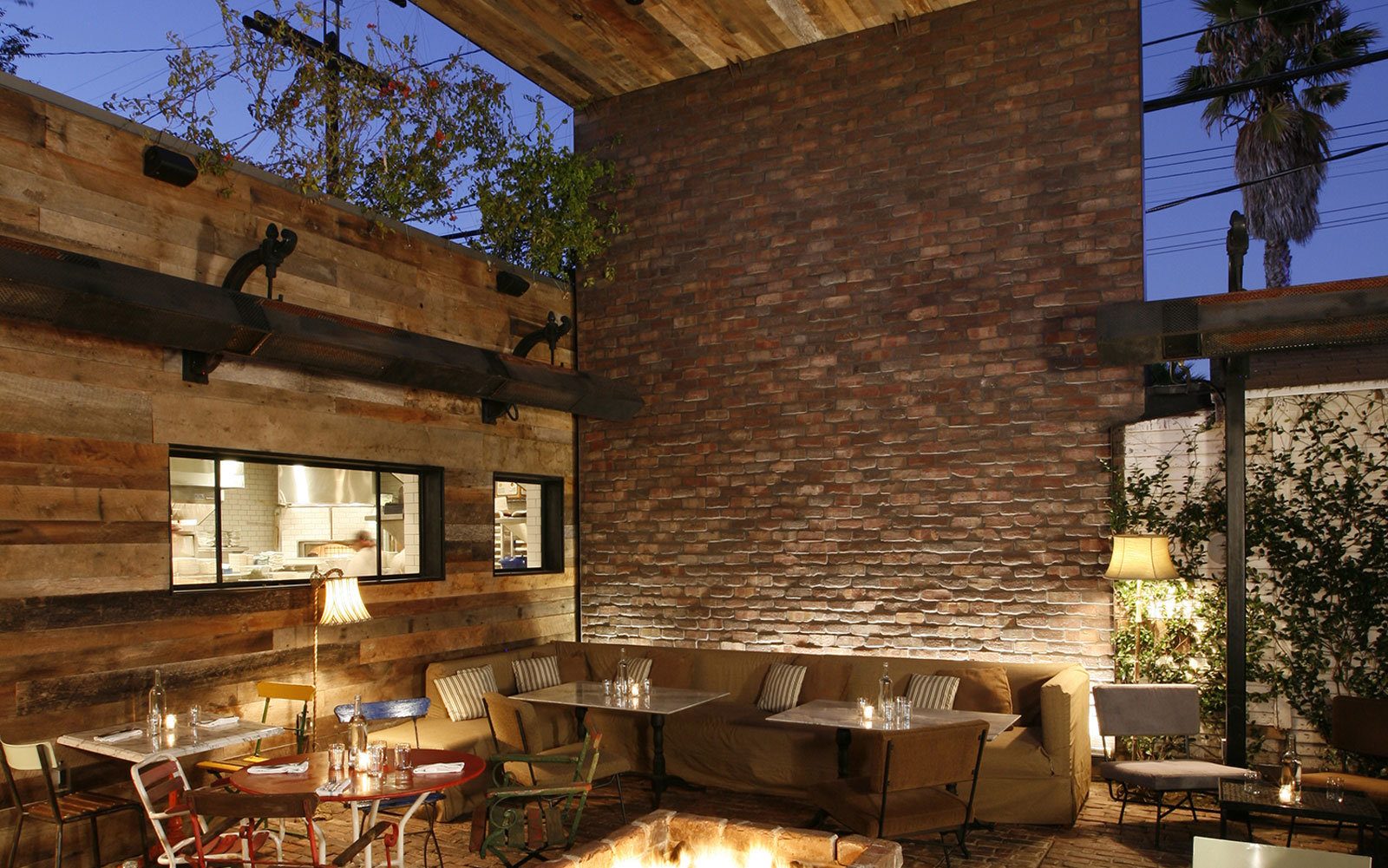 Gjelina wood-fired pizza and dining room on Abbot Kinney
